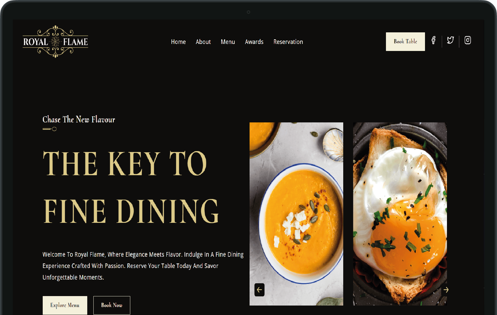 Royal Flame Landing Page